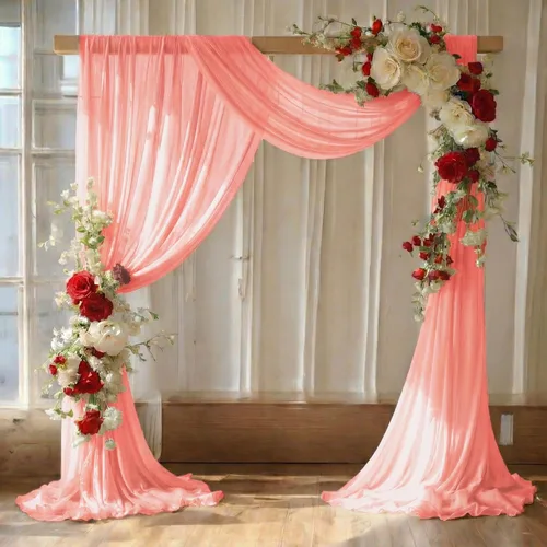 Vista 16 de MDS Paquete de 1 panel de cortina de arco de boda (30 pulgadas de ancho x 20 pies de largo) tela de gasa transparente para boda, ceremonia
