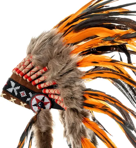 Vista 3 de Novum Crafts tocado de plumas, inspirado en indio nativo americano, elegir