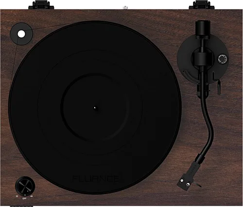 Vista 5 de Fluance - Tocadiscos RT83 de referencia para discos de vinilo de alta fidelidad con cartucho Ortofon 2M Rojo, motor de control de velocidad, base