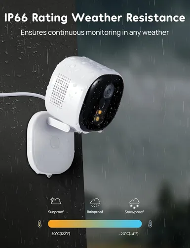Vista 9 de winees Cámaras de seguridad para exteriores, cámaras Wi-Fi 2K con cable para seguridad en el hogar, cámara interior 2.4G, detección de IA