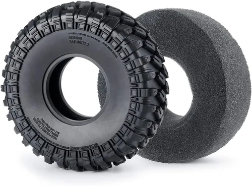 Vista 6 de RCHUBAM - 4 neumáticos de goma RC OD con espuma de 5.512 in para 1/10 Axial SCX10 Wraith TRX-4 RC Crawler Car