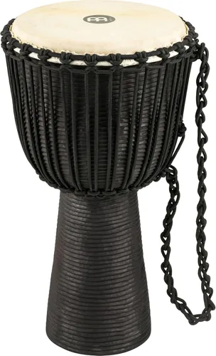 Vista 13 de Instrumento de círculo de tambor de mano Djembe, Serie Headliner de caoba tallada — NO FABRICADO EN CHINA — Cuerdas de tejido africano Mali