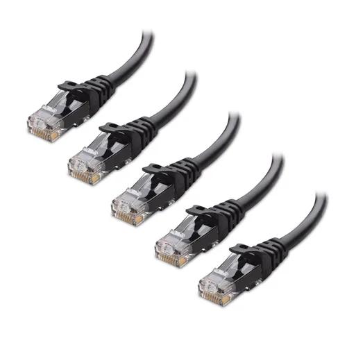 Vista 16 de Cable Matters Paquete de 5 cables Ethernet Cat 6 cortos sin enganches de 10 Gbps, cable Cat 6, cable Cat6, cable Ethernet, negro
