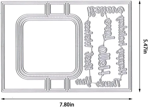 Vista 2 de Troqueles de corte en forma de tarjeta 3D para hacer tarjetas, forma rectangular, mariposa, troqueles, hola, gracias, palabras, estampado