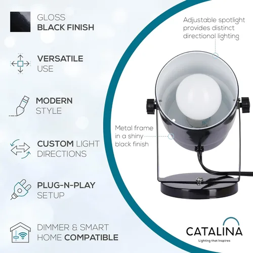 Vista 2 de Catalina Lighting 24291-000 Lámpara decorativa multiusos para escritorio, pared o oficina, sala de estar, dormitorio o dormitorio, compatible