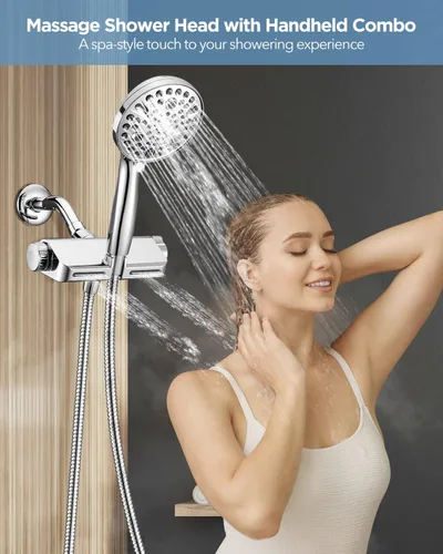 Vista 7 de MakeFit Brazo de ducha, brazo universal de tubo de ducha de 6 pulgadas con brida y cinta de teflón, brazo de extensión de acero inoxidable 304
