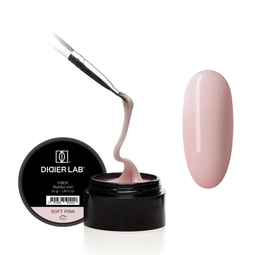 Vista 6 de DIDIER LAB Fiber Builder Gel Clear - Gel constructor autonivelante sin HEMA para uñas, gel constructor de uñas de fibra de vidrio LED ultra fuerte