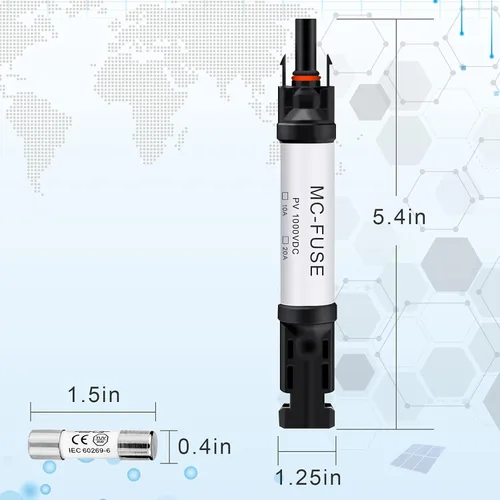 Vista 4 de Conector de fusible solar de 30 A IP68, resistente al agua, 1000 V, portafusibles en línea de 30 A, conector macho y hembra, resistente al agua
