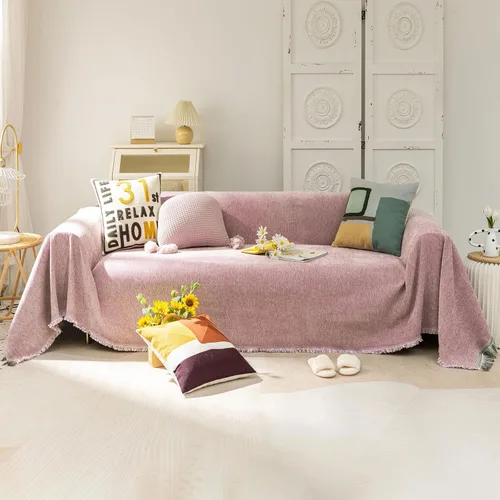 Vista 37 de VClife Funda para Sofá Lavable de Felpa Funda de Sofá Slipcover con Borlas 71''x150''- Funda de Sofá Moderna Minimalista de Jacquard a Rayas Blanco