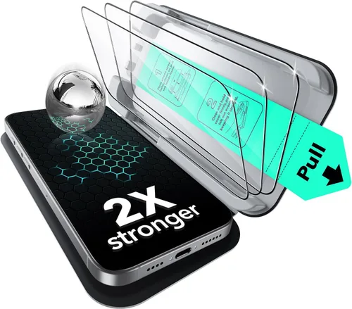 Vista 12 de ESR Paquete de 3 protectores de pantalla para iPhone Air, grado militar, inastillables, dureza 9H, vidrio templado de cobertura completa para iPhone