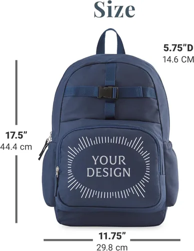 Vista 5 de Let's Make Memories Mochila personalizada para niños con lonchera (opcional) - rojoazul marino, marino, Dinosaurios