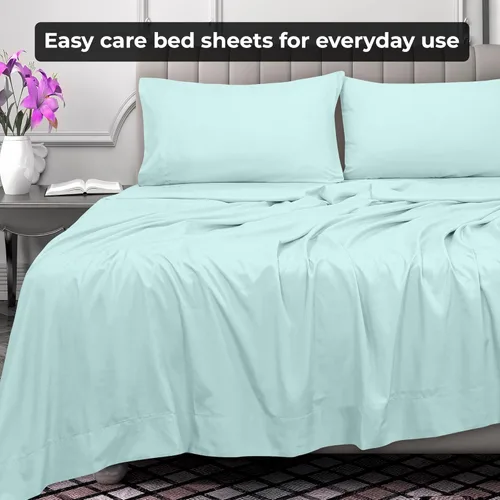 Vista 6 de Royale Linens Sábana Plana Individual – Sábanas Planas de Microfibra Cepillada Ultra Suave 1800 Solamente – Sin Arrugas y Resistentes a las Manchas