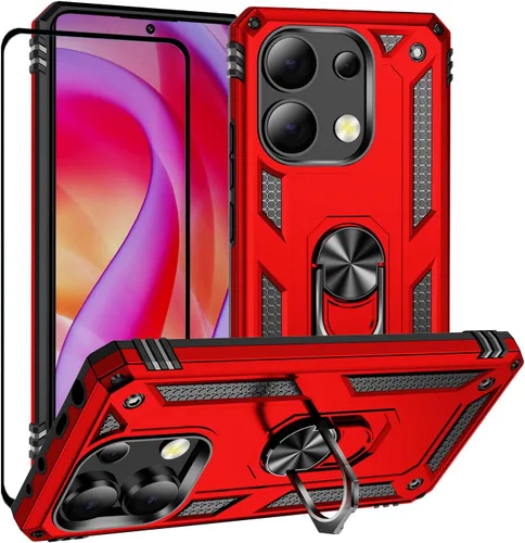 Vista 21 de Funda para Xiaomi POCO X3 NFC /X3 Pro con protector de pantalla, armadura de protección militar híbrida resistente a prueba de golpes, funda Negro