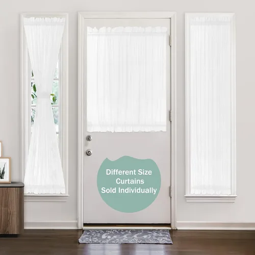 Vista 7 de HOMEIDEAS Cortinas para ventana de puerta lateral con bolsillo para barra para ventana pequeña, 2 paneles de cortina lateral filtrante de luz