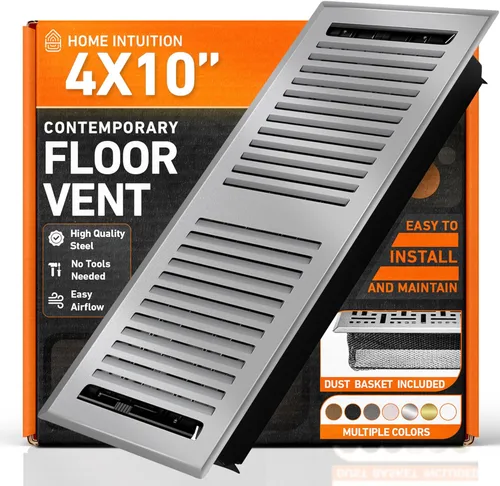 Vista 31 de Cubiertas de ventilación de piso 4X10 Registro de piso con cubierta de malla, trampa, calor y aire, ventilación de piso de metal transitable