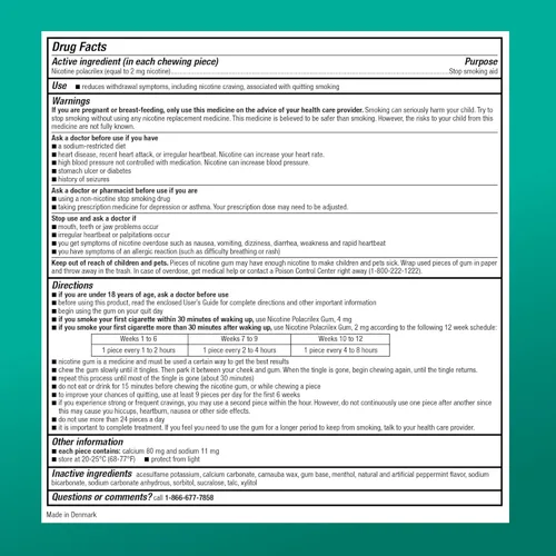 Vista 5 de Amazon Basic Care - Goma de nicotina Polacrilex sin recubrimiento de 2 mg (nicotina), sabor a menta, ayuda para dejar de fumar, 220
