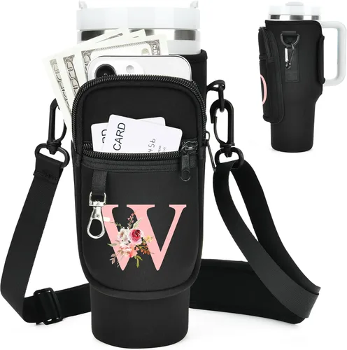 Vista 51 de Initial Water Bottle Holder with Strap for Stanley Cup Accessories 40 oz Tumbler/Simple Modern Tumbler Bag, Water Bottle Carrier Bag with Strap for