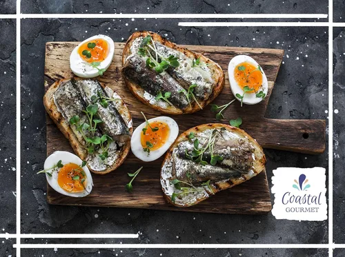 Vista 6 de Coastal Gourmet Sardinas en agua, sin sal añadida, 4.375 onzas (paquete de 12) (el embalaje puede variar)