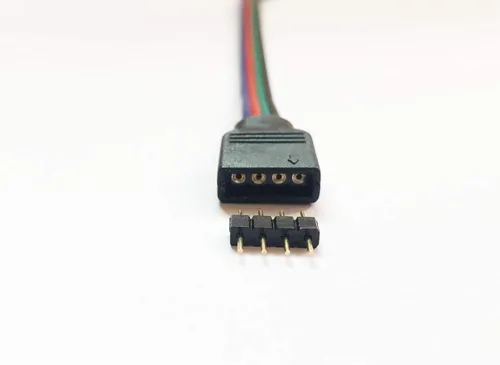 Vista 3 de Conector de tira LED de 4 pines macho a macho, adaptador para SMD 5050 3528 2835 RGB LED tira de retroiluminación de TV, cinta flexible, conector
