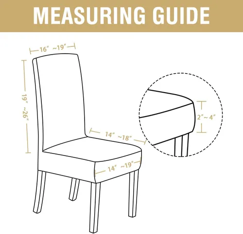 Vista 2 de H.VERSAILTEX Juego de 4 fundas elásticas para sillas de comedor, fundas protectoras para sillas Parson, tela de terciopelo sólido suave y gruesa