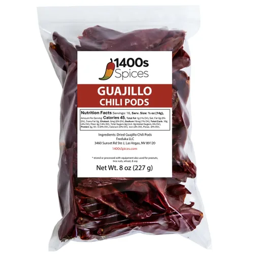 Vista 8 de 2 libras de chile guajillo sin tallo a granel, tamaño para servicio de alimentos, chiles rojos secos enteros mexicanos, chiles descolados