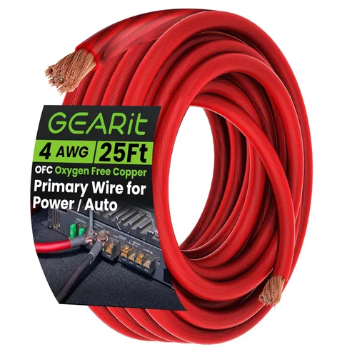 Vista 11 de GEARit Cable de tierra de cobre libre de oxígeno OFC calibre 1/0 (25 pies - negro translúcido) 0 AWG - Cable principal automotriz