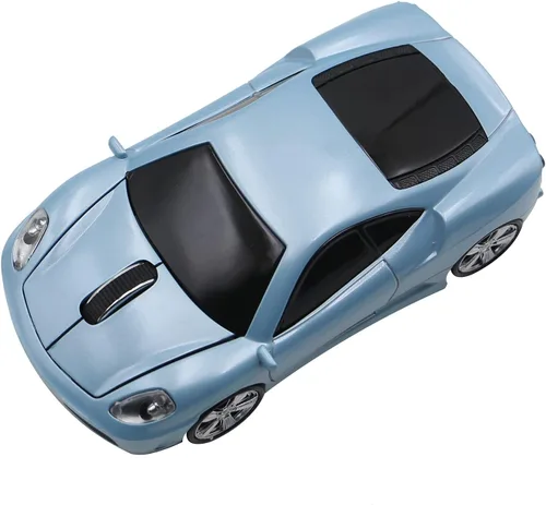 Vista 4 de Ratón inalámbrico para coche deportivo óptico 2.4G Nano USB Ratones de computadora portátil de escritorio (Azure)