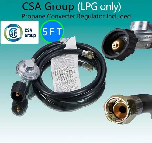 Vista 2 de Horynar Estufa de propano de un solo quemador con manguera LPG CSA de 13,000 BTU con quemador de propano único, protección de interruptor