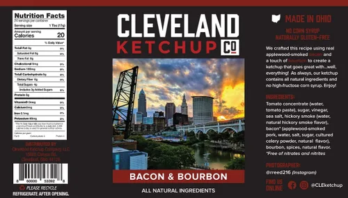 Vista 2 de Cleveland Ketchup - 4 Tasty Varieties - Classic, Bacon & Bourbon, Garlic Dill, Ghost Pepper (Variety 4 pack)