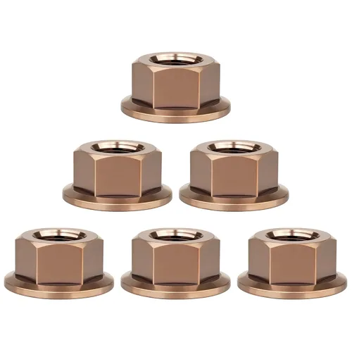 Vista 67 de Titanium DIN6923 M5 M6 M8 M10 M12 M14 M16 - Juego de 6 tuercas hexagonales (paso M5, 0.031 in, negro)