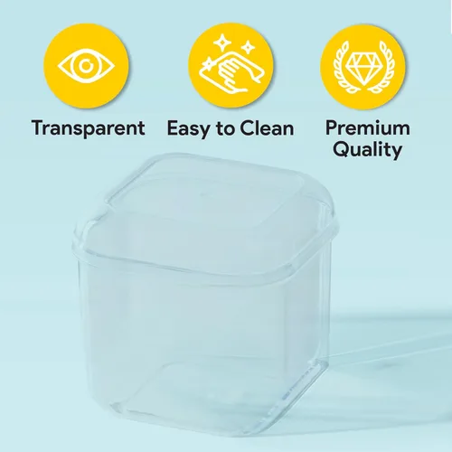 Vista 3 de Hammont Caja de acrílico – Cajas de regalo de fiesta – Cubo transparente con bordes redondeados para regalos, bodas, golosinas, dulces y accesorios