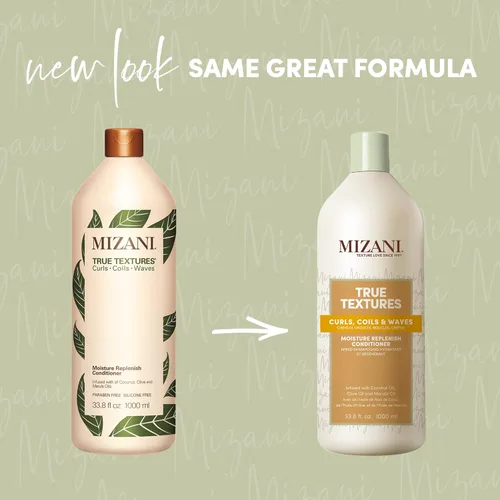 Vista 3 de Mizani True Textures - Acondicionador de reposición de humedad, hidrata y define rizos, sin silicona ni parabenos para cabello rizado