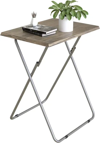 Vista 13 de Garden 4 you Mesa plegable para TV, mesa de comedor para TV con parte superior de MDF resistente, bandejas de comedor para sala de estar sin Negro