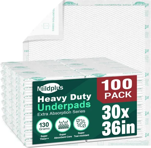 Vista 16 de MILDPLUS Almohadillas resistentes de 30"x36", 25 unidades, almohadillas ultraabsorbentes Chucks de 130 gramos, almohadillas desechables para cama