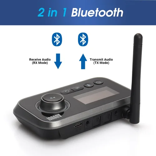 Vista 4 de Transmisor de audio Bluetooth 5.0 Receptor de doble conexión para auriculares de TV y altavoces HiFi - August MR280 - Multipunto, baja latencia