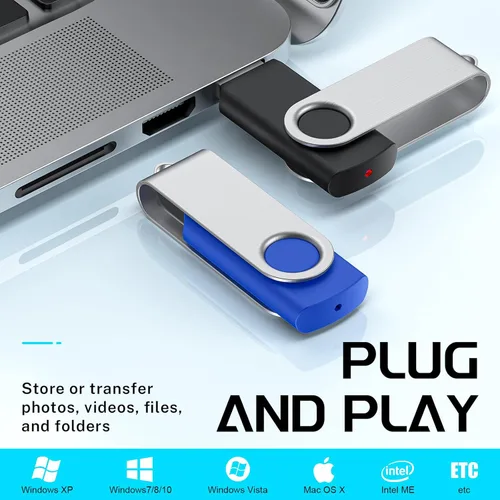 Vista 2 de FEBNISCTE Memory Stick - Unidad flash USB de 1 GB a granel, paquete de 10 unidades – a granel 1 GB USB 2.0 Stick Pendrive Multi-Color Pulgar Drive