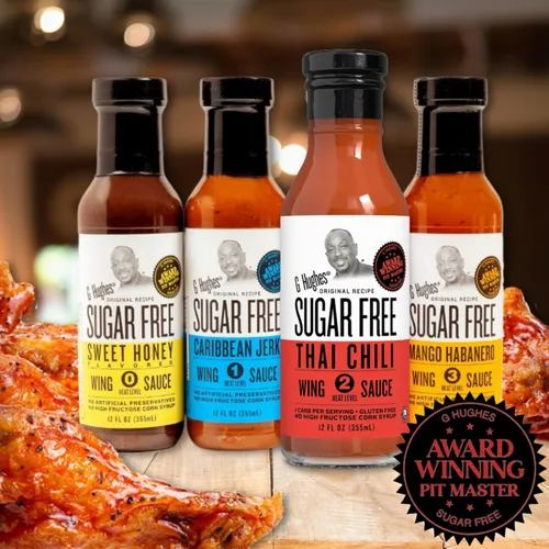 Vista 4 de G Hughes Sugar Free Salsa de aleta de chile tailandés (paquete de 3) paquete de 4