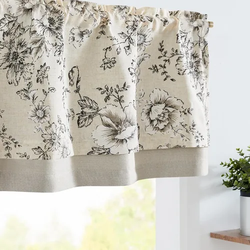 Vista 42 de JINCHAN - Cenefa de lino para cocina, cortina de ventana de doble capa de 16 pulgadas para sala de estar, dormitorio, baño, tratamiento de ventana