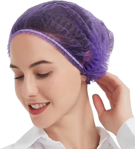 Vista 15 de ProtectX Paquete de 100 redes desechables negras para el cabello, cubierta elástica para la cabeza, gorras Bouffant, cubierta de cabeza