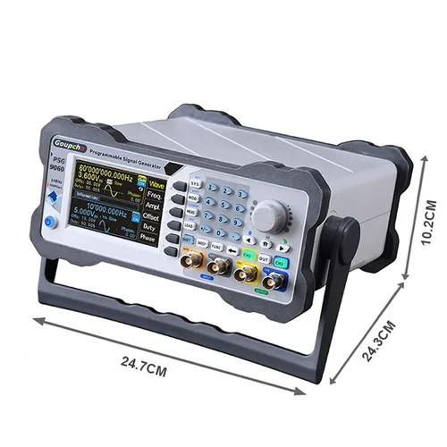 Vista 5 de Goupchn Generador de señal DDS programable 60MHz Dual Channel Generador de función de forma de onda arbitraria Medidor de frecuencia Fuente de señal