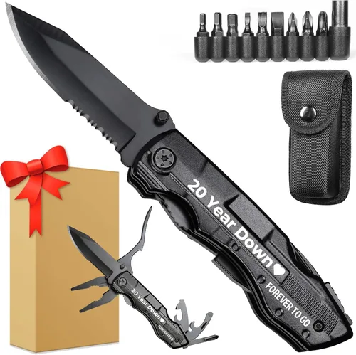 Vista 19 de Regalos de amor para el segundo aniversario para hombres, él, marido, cuchillo multiherramienta, regalos prácticos de aniversario de 2 años para él