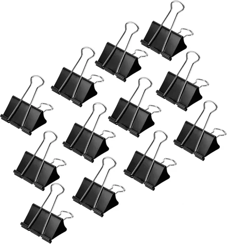 Vista 13 de Amazon Basics - Clips resistentes para carpetas de oficina, 144 unidades (paquete de 12 de 12), pequeños, 0.75 pulgadas, negros