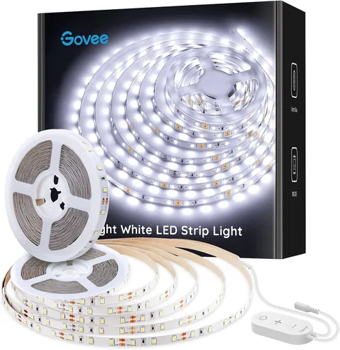 Vista 8 de Govee Tira de luces LED de color blanco cálido, 300 LEDs brillantes, tira de luz regulable de 3000 K de 16.4 pies con caja de control, luces LED