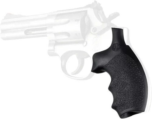 Vista 2 de Empuñadura de caucho Hogue estilo Bantam para revólveres S&W de armazón K o L, fondo redondo, negro - 62000