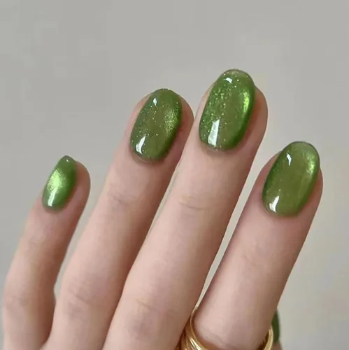 Vista 22 de Uñas postizas a presión con punta francesa roja mediana, uñas postizas de cobertura completa con diseños de remolinos rojos, puntas de uñas S2