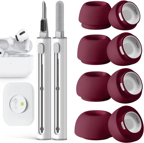 Vista 26 de Pohgelan Compatible con AirPods Pro de 2ª/1ª generación, puntas de repuesto con orificio de reducción de ruido y pantalla protectora contra el polvo
