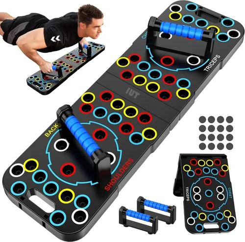 Vista 11 de IUT Solid Push Up Board 15 in 1 Home Workout Equipment Multi-Functional Pushup Stands System Fitness Floor Chest Muscle Exercise Professional