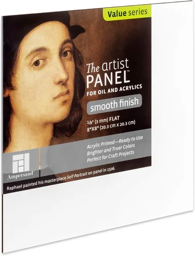 Vista 51 de Panel de pintura de artista de madera con gesso de Ampersand Art Supply: Liso con imprimación, 4" x 4", perfil acunado de 1-1/2