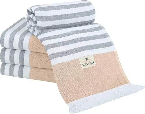 Vista 12 de American Soft Linen Peshtemal - Toallas de playa 100 % algodón, ligeras, sin arena, de secado rápido, para piscina de playa, 35 x 60 pulgadas, azul