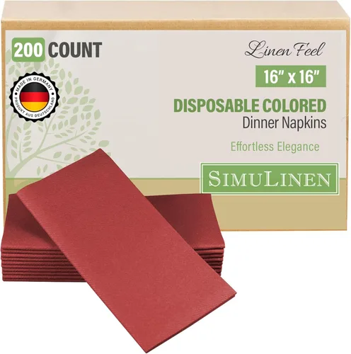 Vista 9 de SimuLinen Servilletas de Cena Desechables Amethyst - Servilletas de Papel Moradas con Sensación de Lino Similar a Tela para Bodas, de Lujo 16"x16